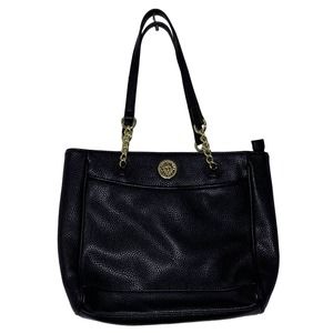 EUC Anne Klein Faux Leather Textured Black‎ Handbag